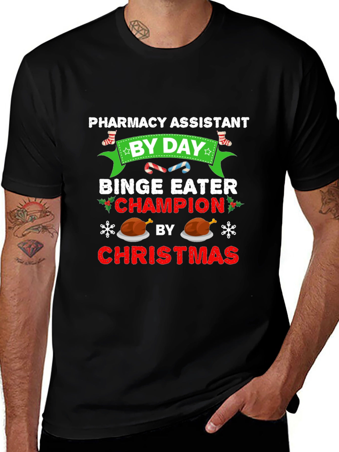 Pharmacy Assistant Christmas Binge Eater T-Shirt