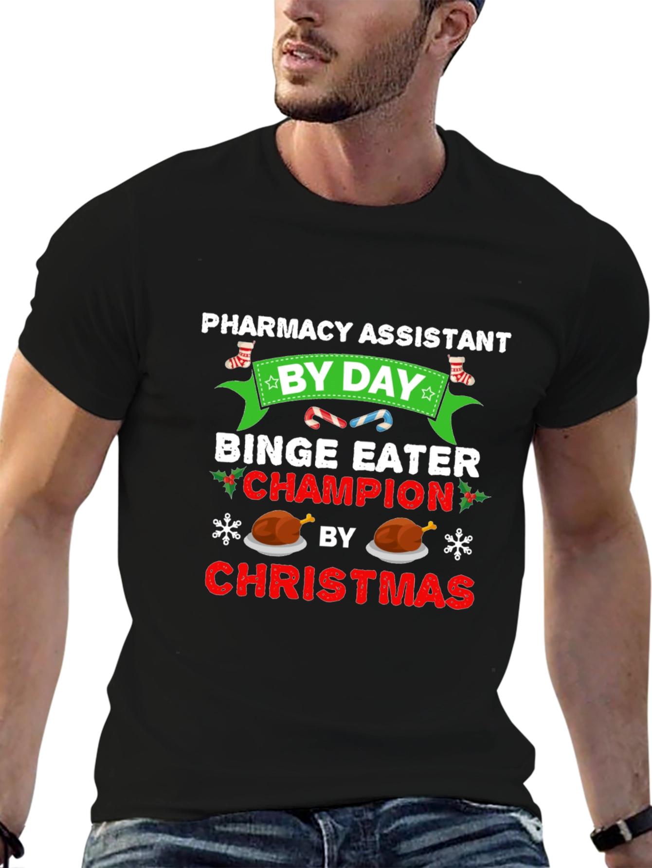 Pharmacy Assistant Christmas Binge Eater T-Shirt