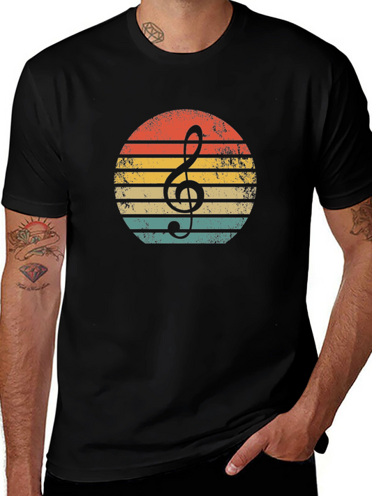 Retro Music Note Graphic Tee - Soft Style