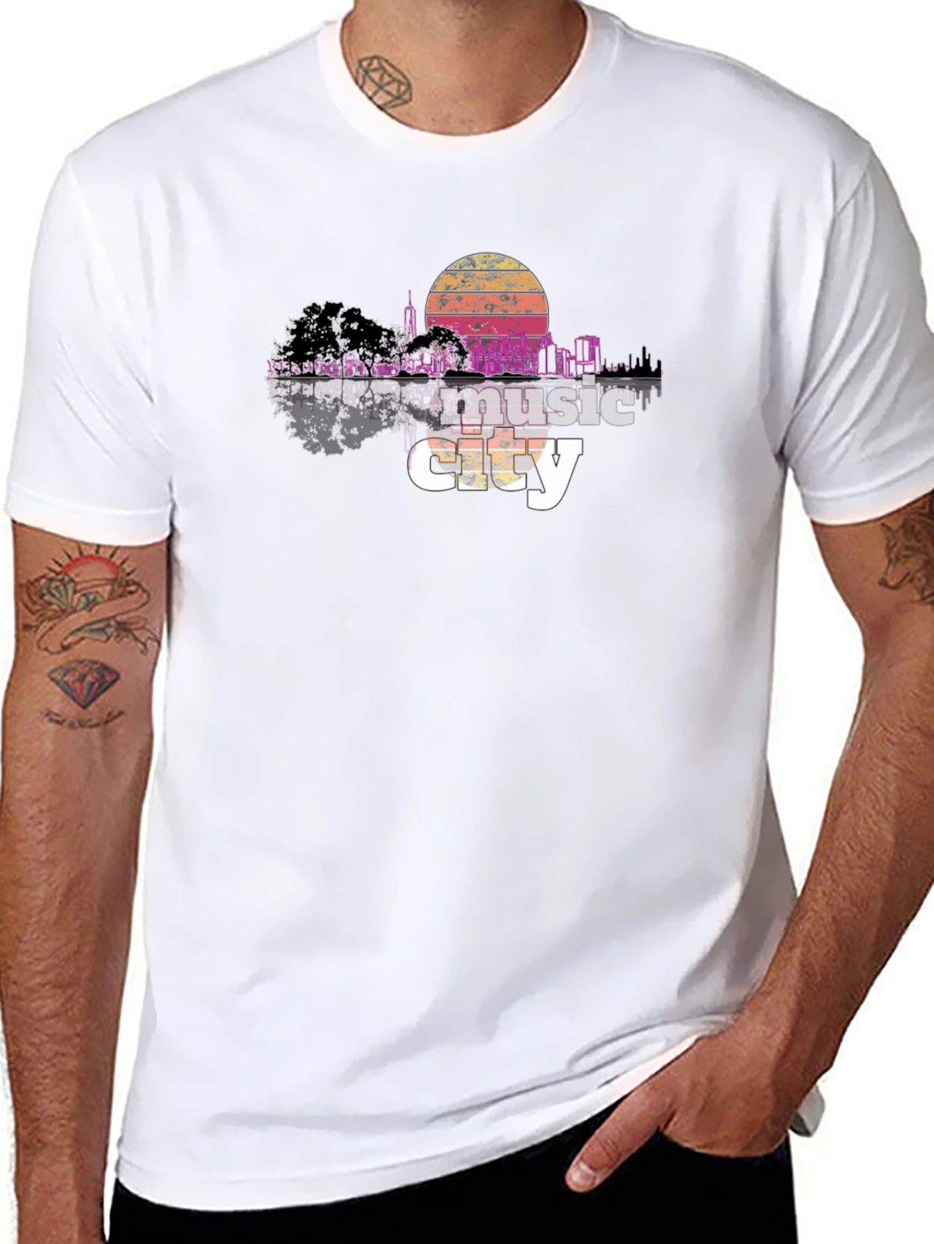 Music City Black Graphic T-Shirt