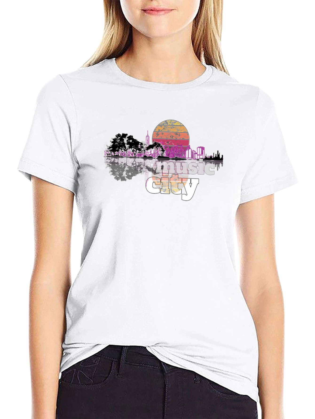 Music City Black Graphic T-Shirt