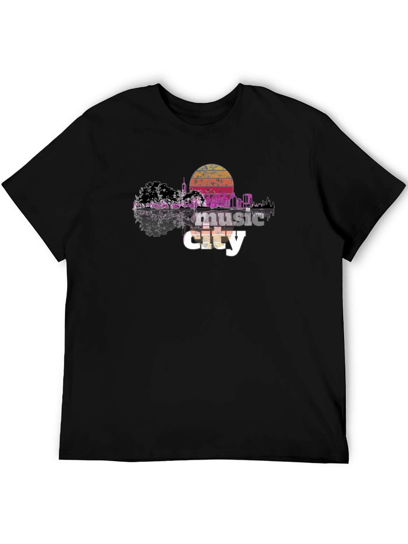 Music City Black Graphic T-Shirt