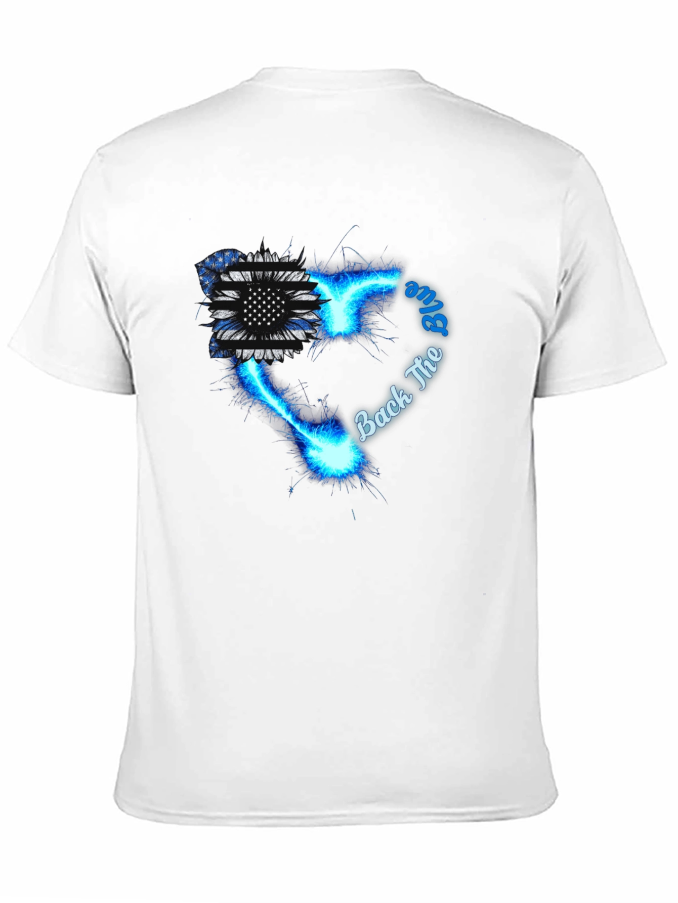 Back The Blue Sunflower Graphic Tee