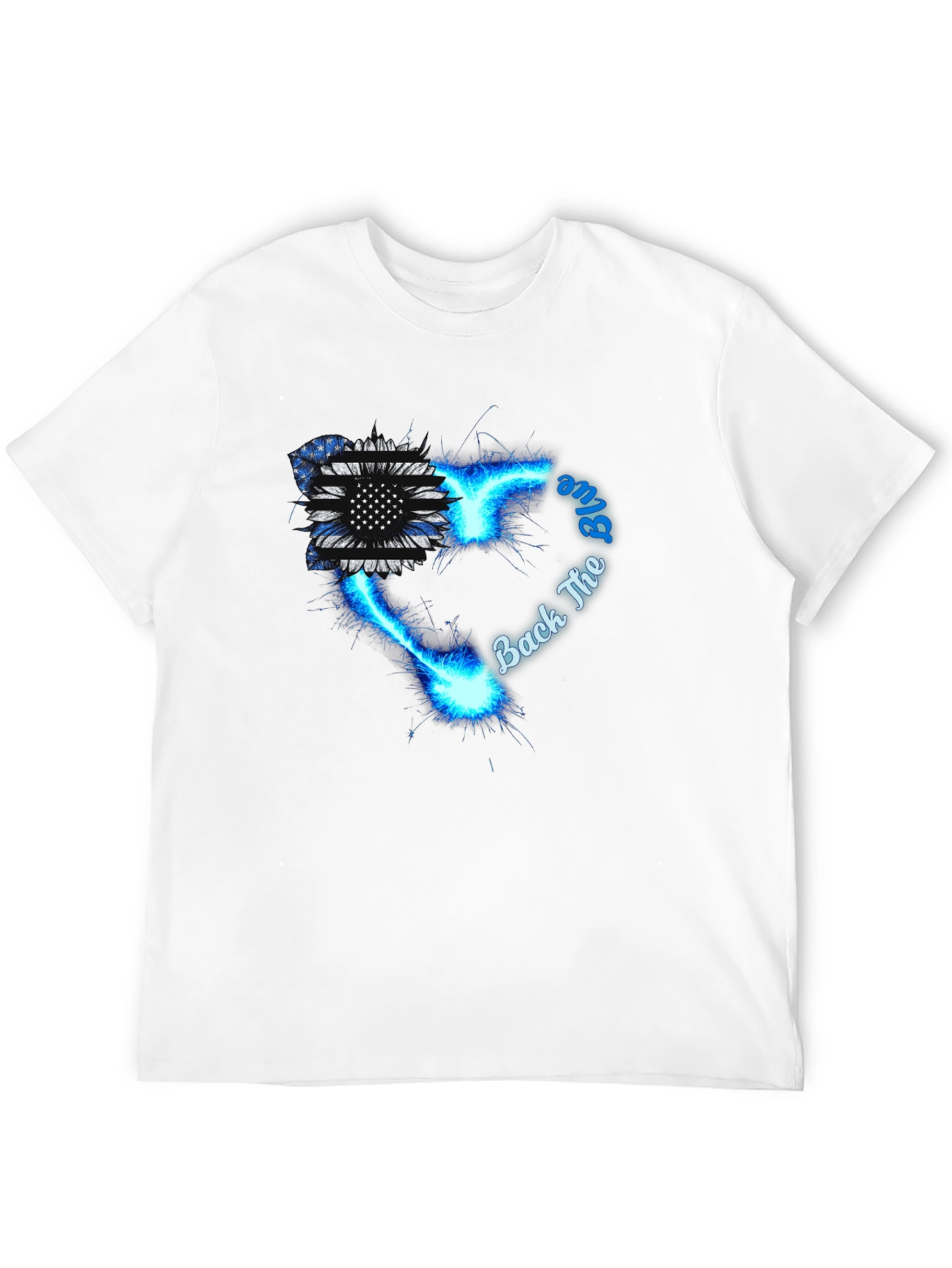 Back The Blue Sunflower Graphic Tee