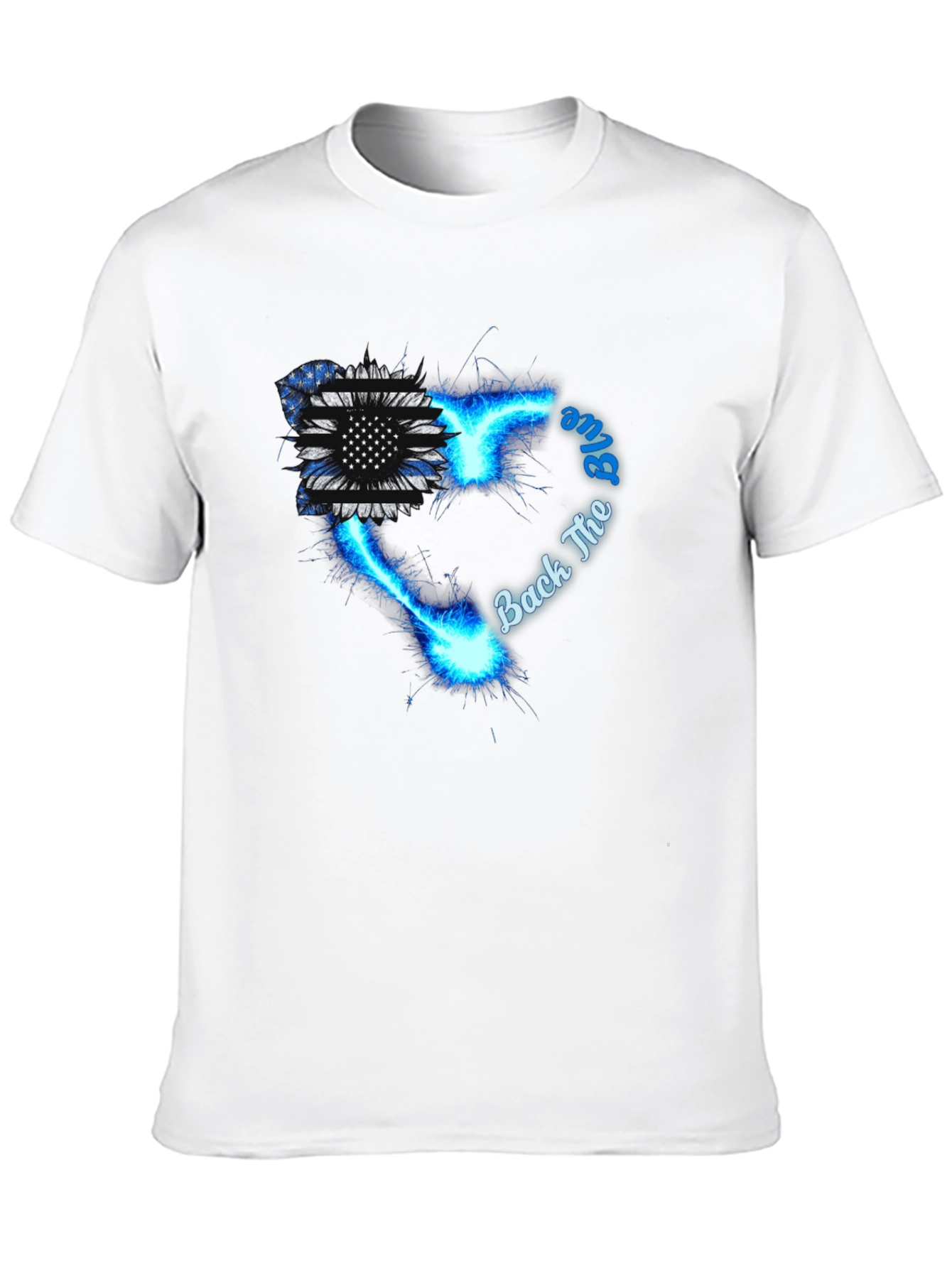 Back The Blue Sunflower Graphic Tee