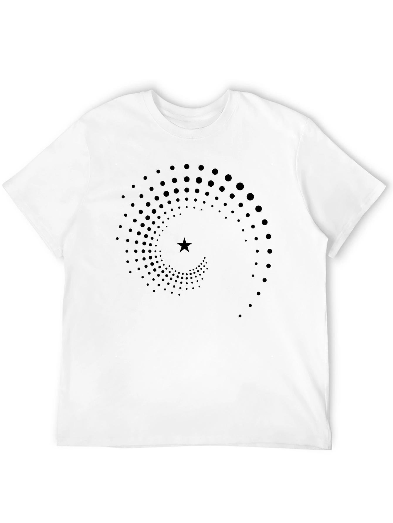 Spiral Star Graphic T-Shirt - Black