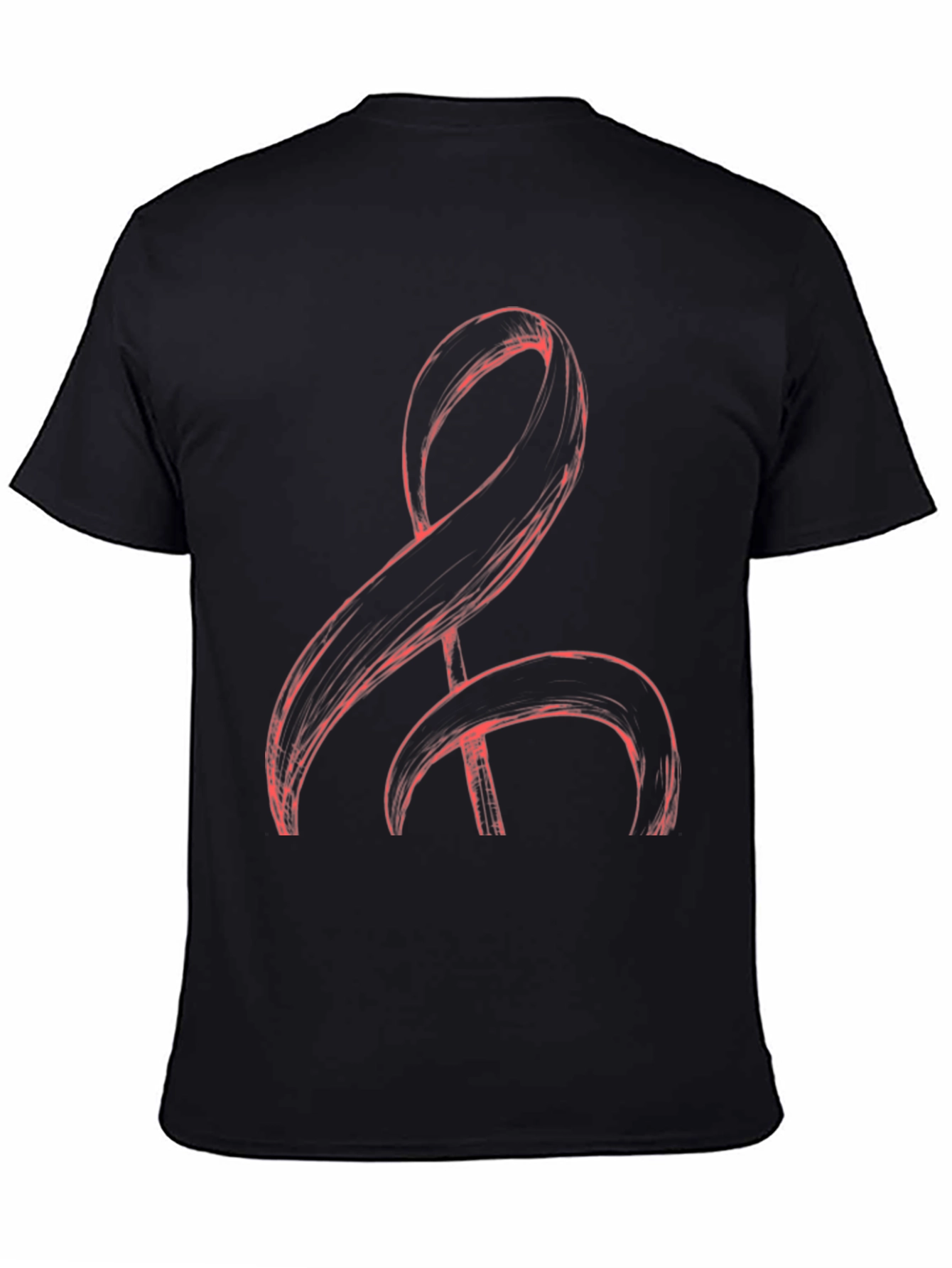 Abstract Red Graphic Tee - Mens Black T-Shirt