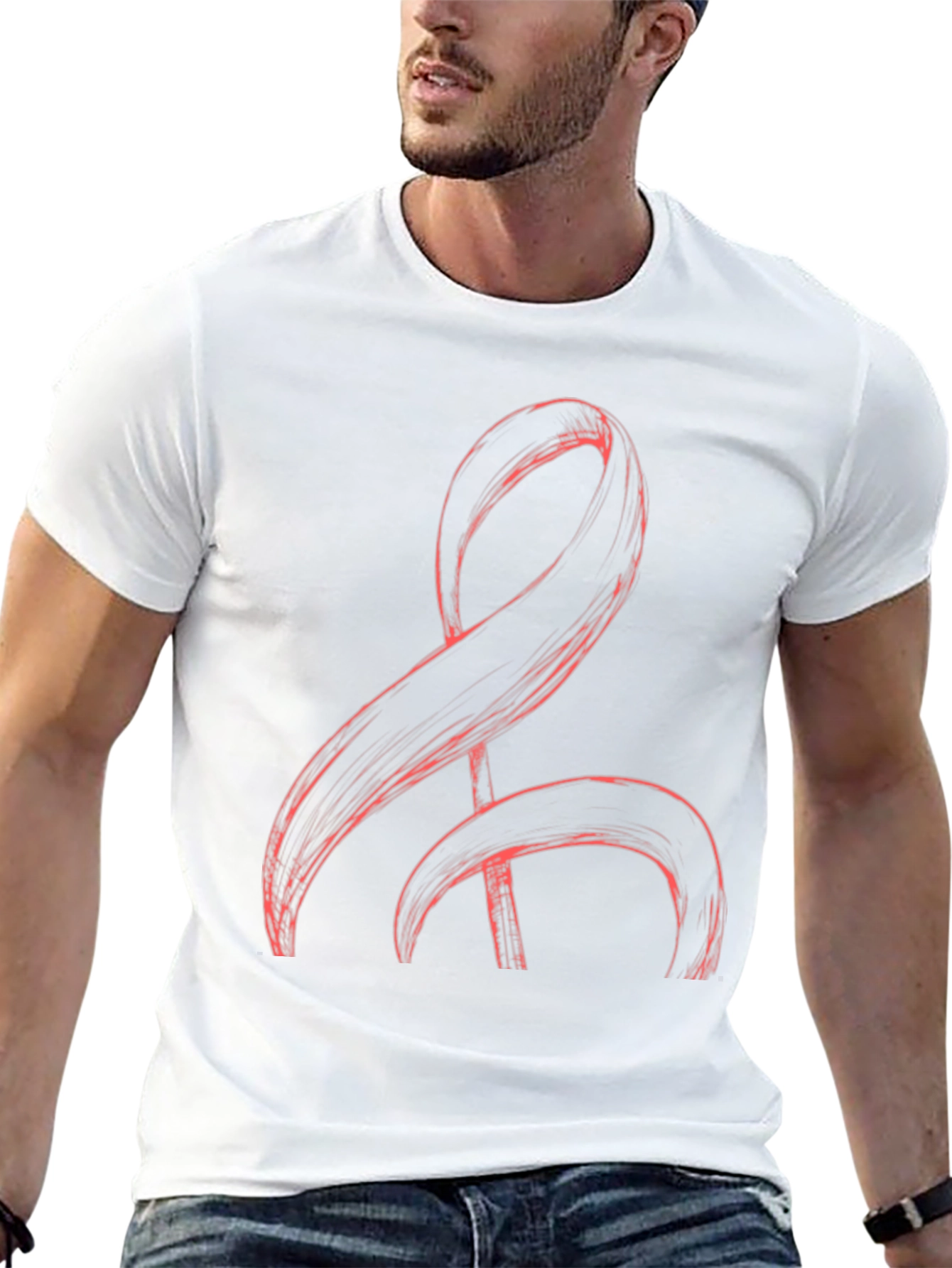 Abstract Red Graphic Tee - Mens Black T-Shirt