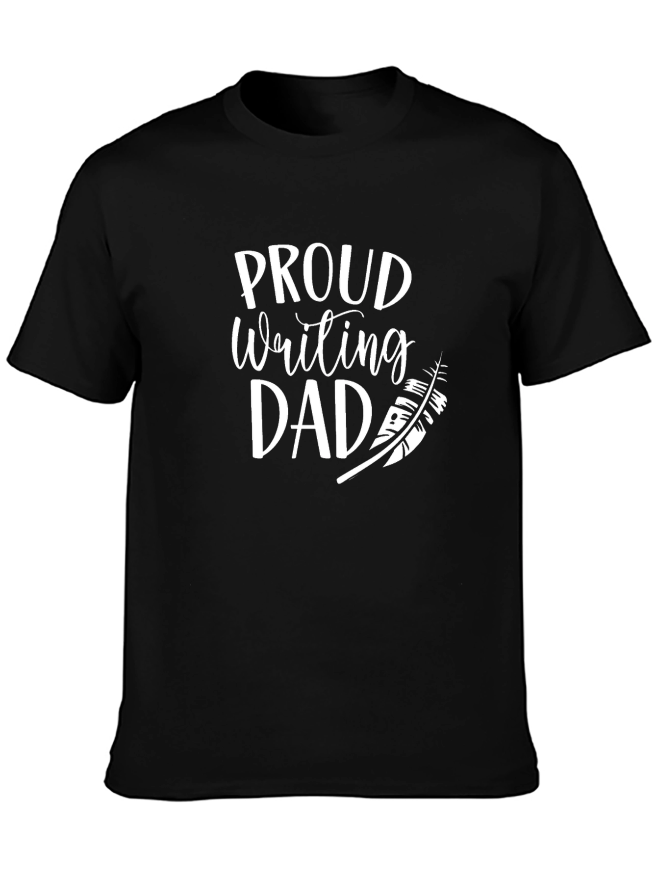 Proud Writing Dad T-Shirt - Black