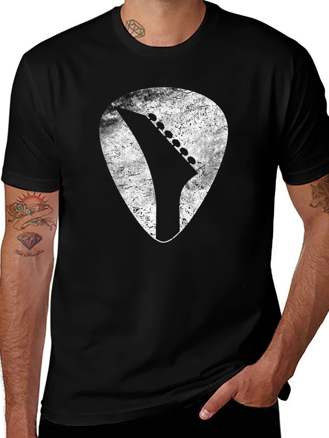 Guitar Pick Headstock T-Shirt - Rock Musician Tee