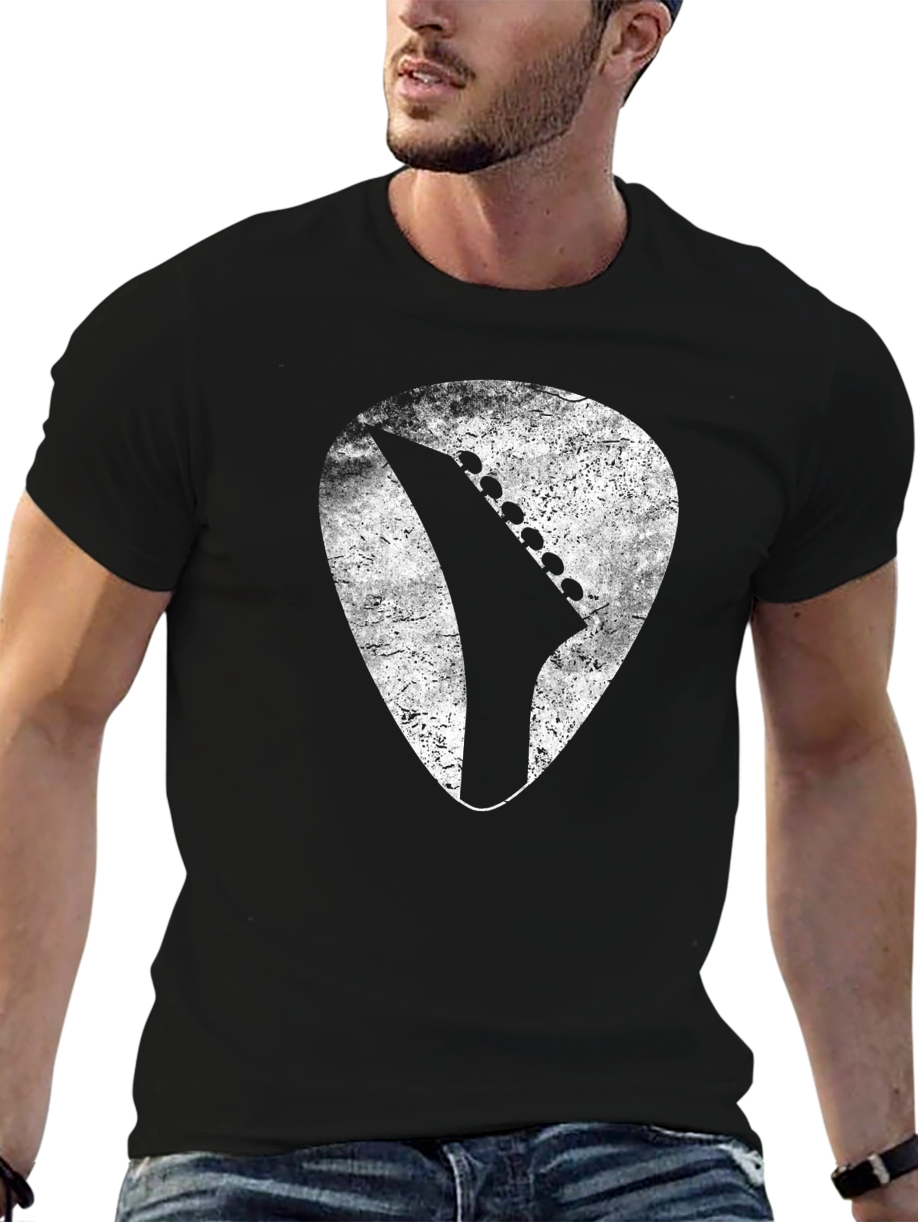 Guitar Pick Headstock T-Shirt - Rock Musician Tee