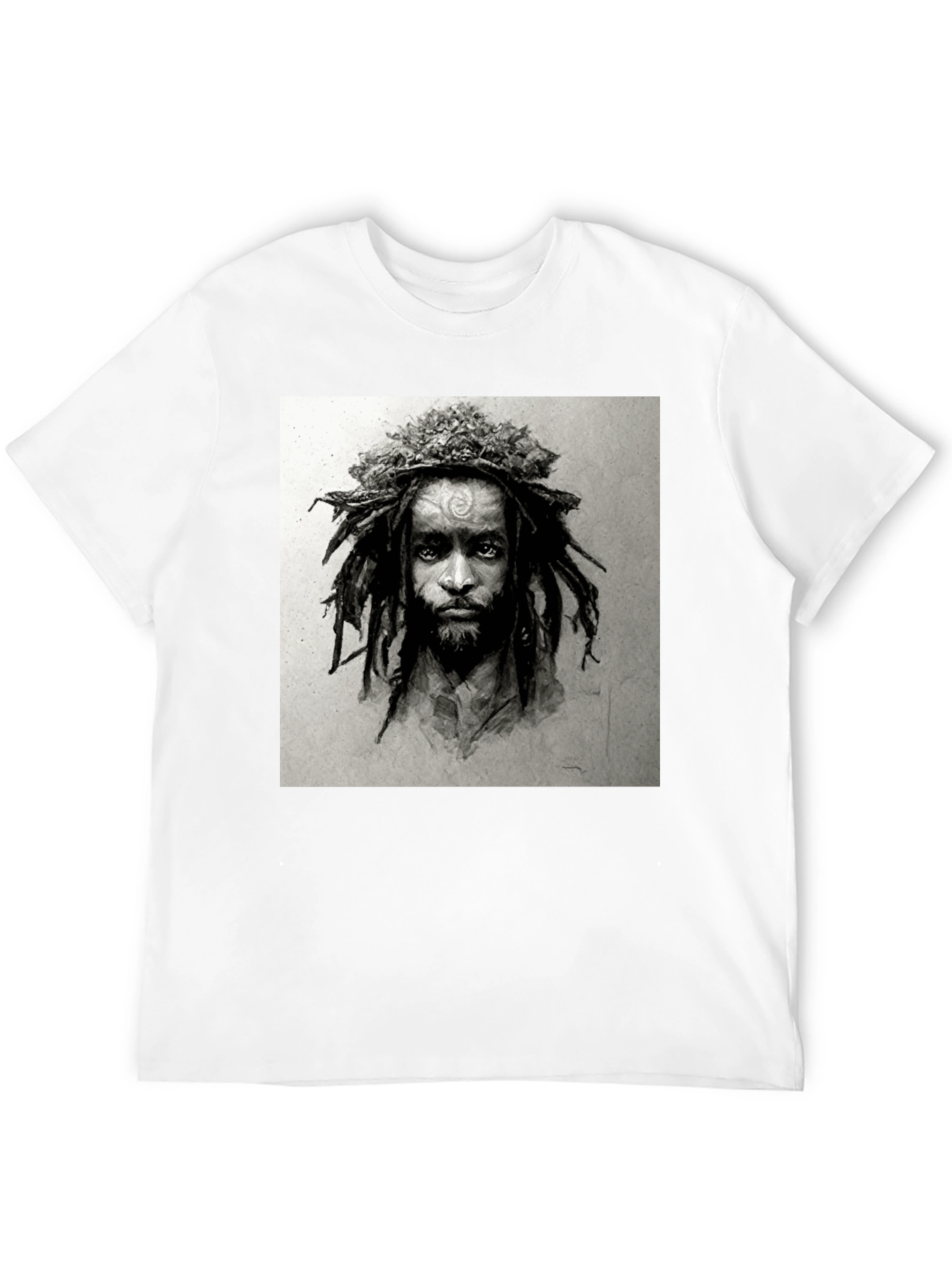 Rasta Man Graphic Print Black T-Shirt