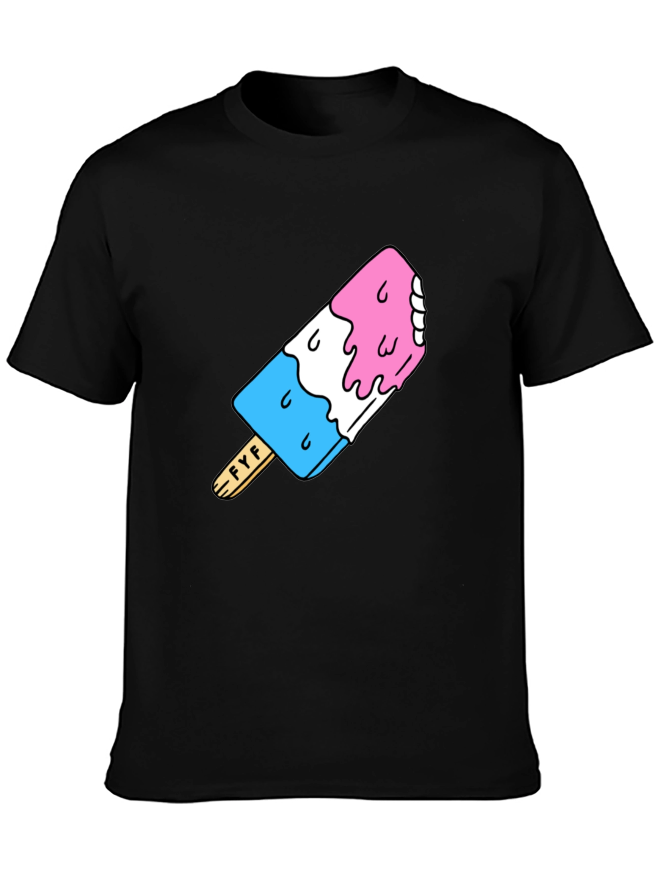 Fun Popsicle Graphic T-Shirt - Black Cotton Tee