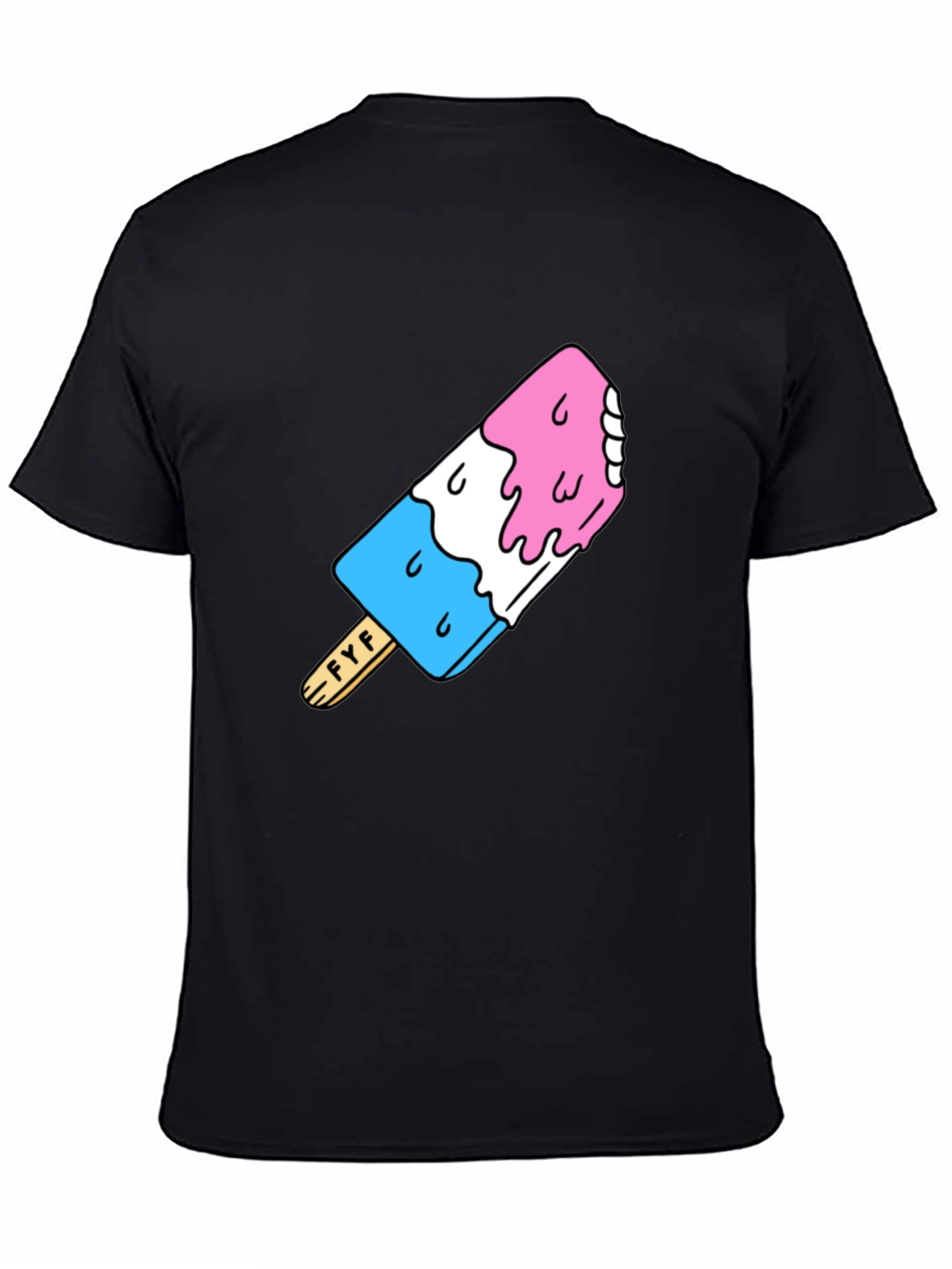 Fun Popsicle Graphic T-Shirt - Black Cotton Tee