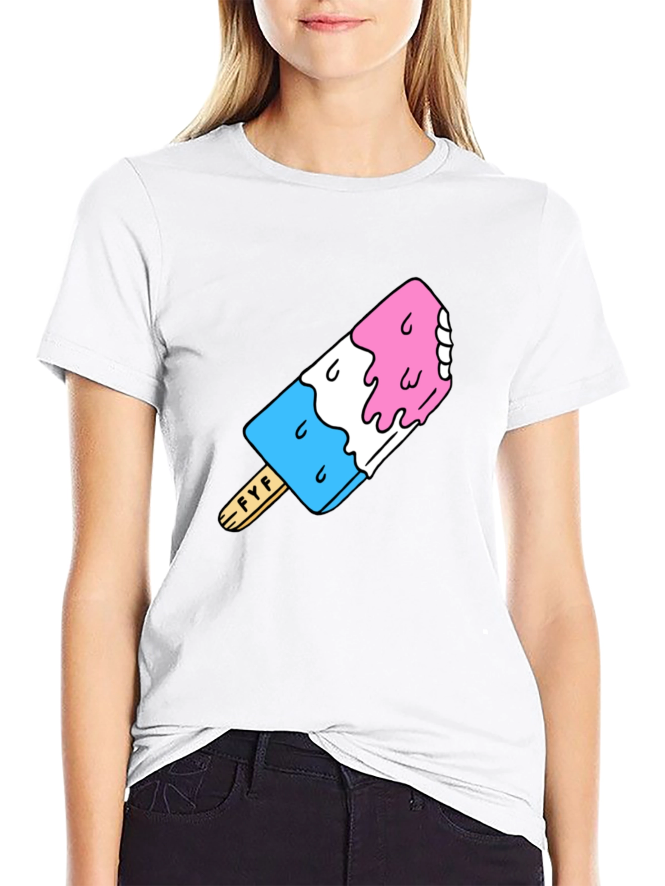 Fun Popsicle Graphic T-Shirt - Black Cotton Tee