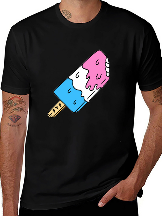 Fun Popsicle Graphic T-Shirt - Black Cotton Tee