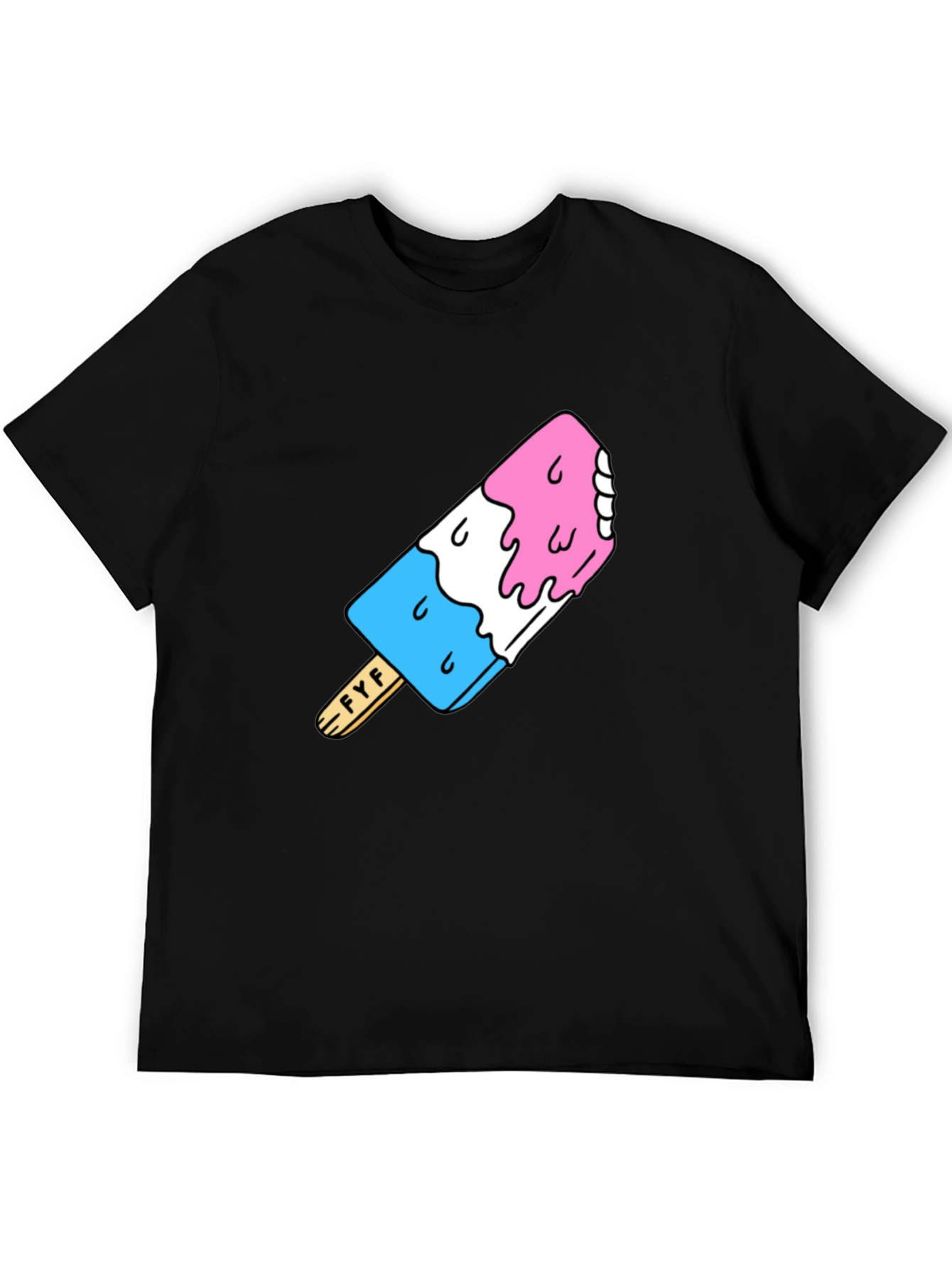 Fun Popsicle Graphic T-Shirt - Black Cotton Tee
