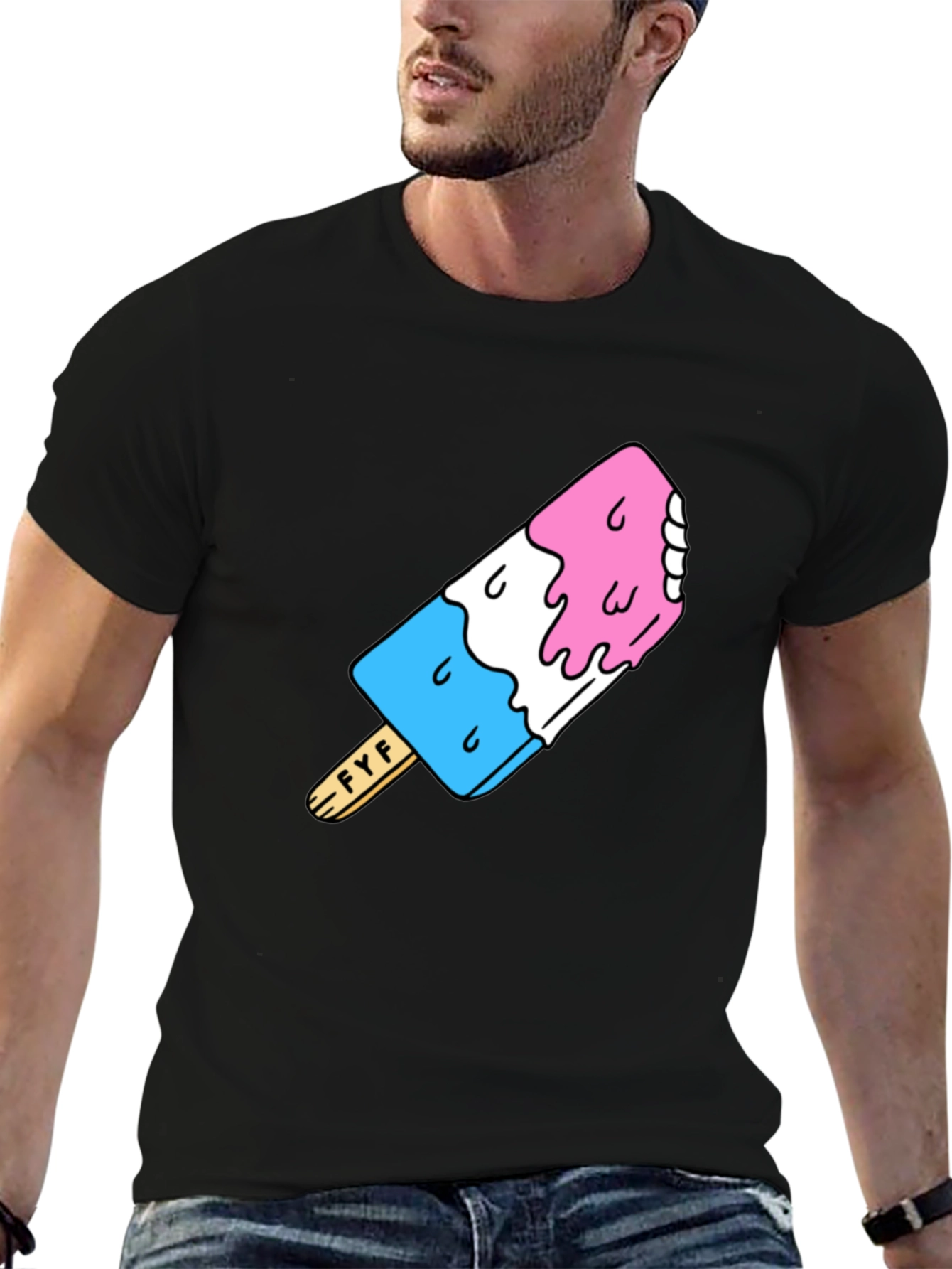 Fun Popsicle Graphic T-Shirt - Black Cotton Tee
