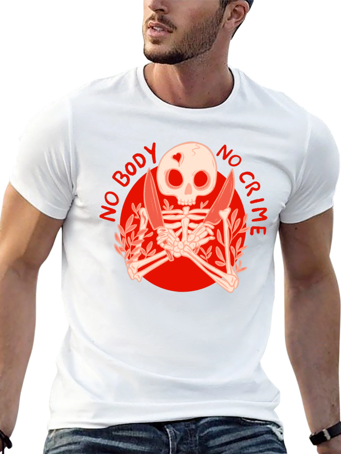 No Body No Crime Skeleton Graphic Tee