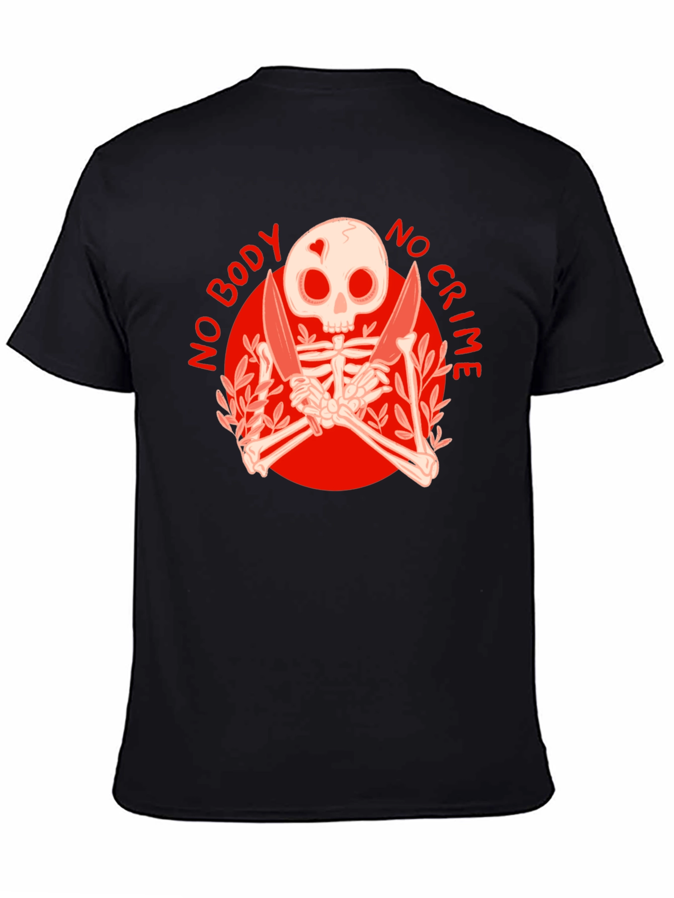 No Body No Crime Skeleton Graphic Tee