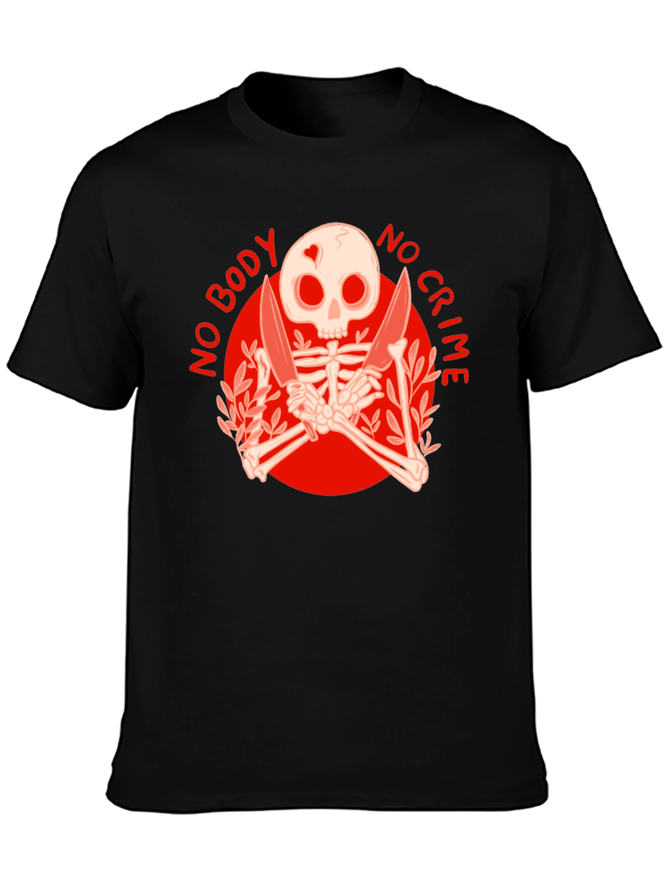 No Body No Crime Skeleton Graphic Tee