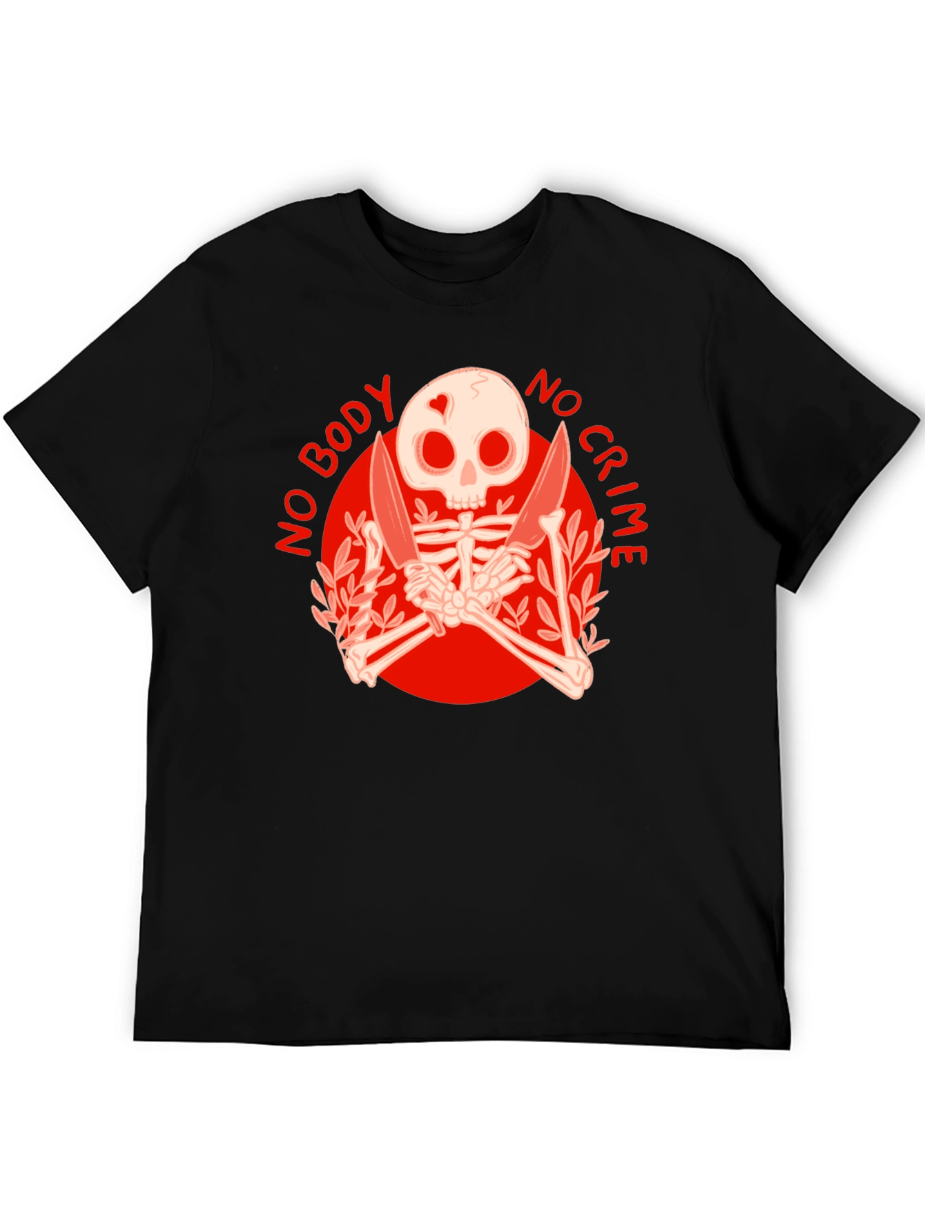 No Body No Crime Skeleton Graphic Tee
