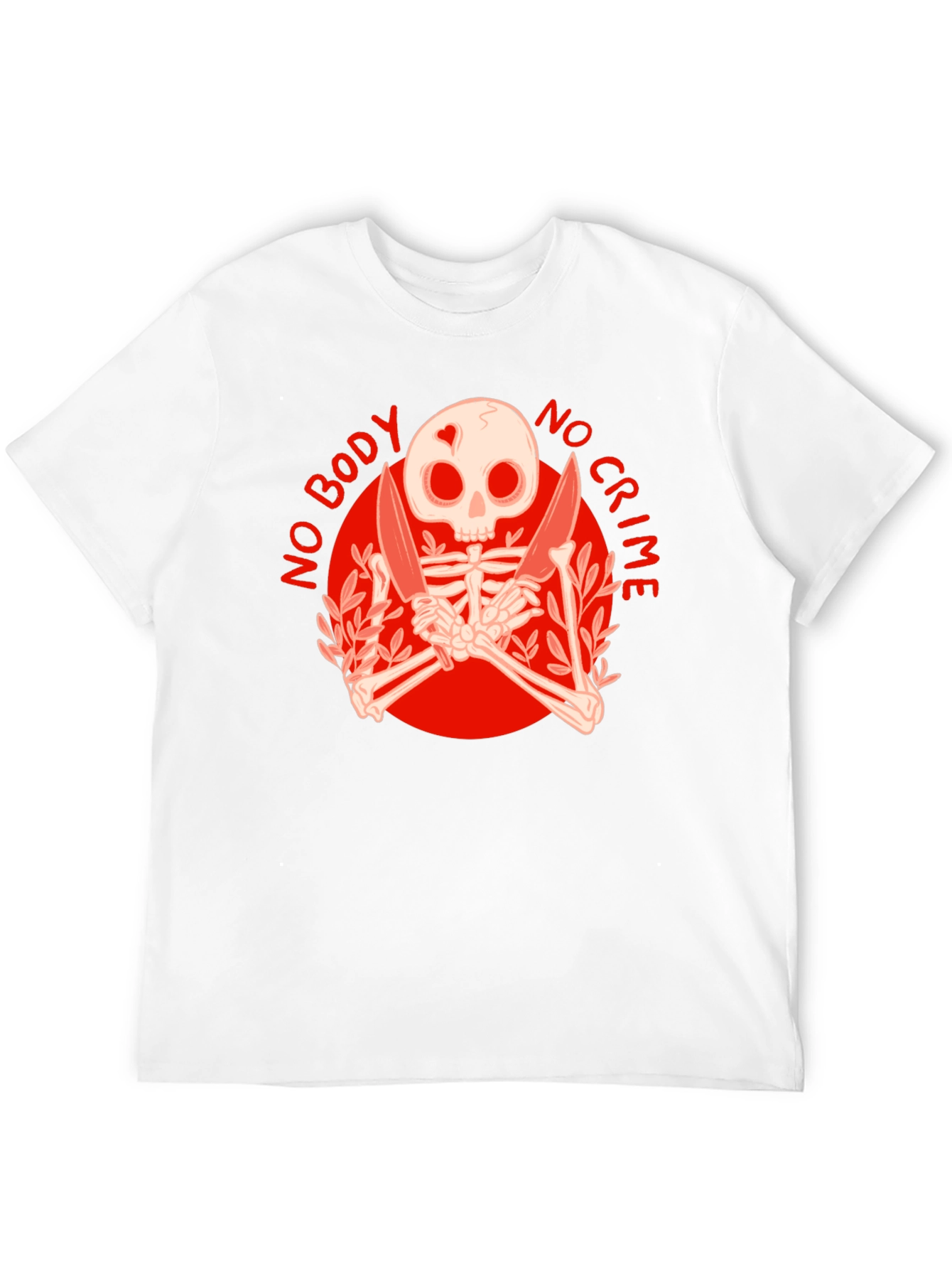 No Body No Crime Skeleton Graphic Tee
