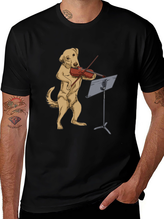 Dog Playing Violin Graphic Tee - Unique Animal Lover Shirt