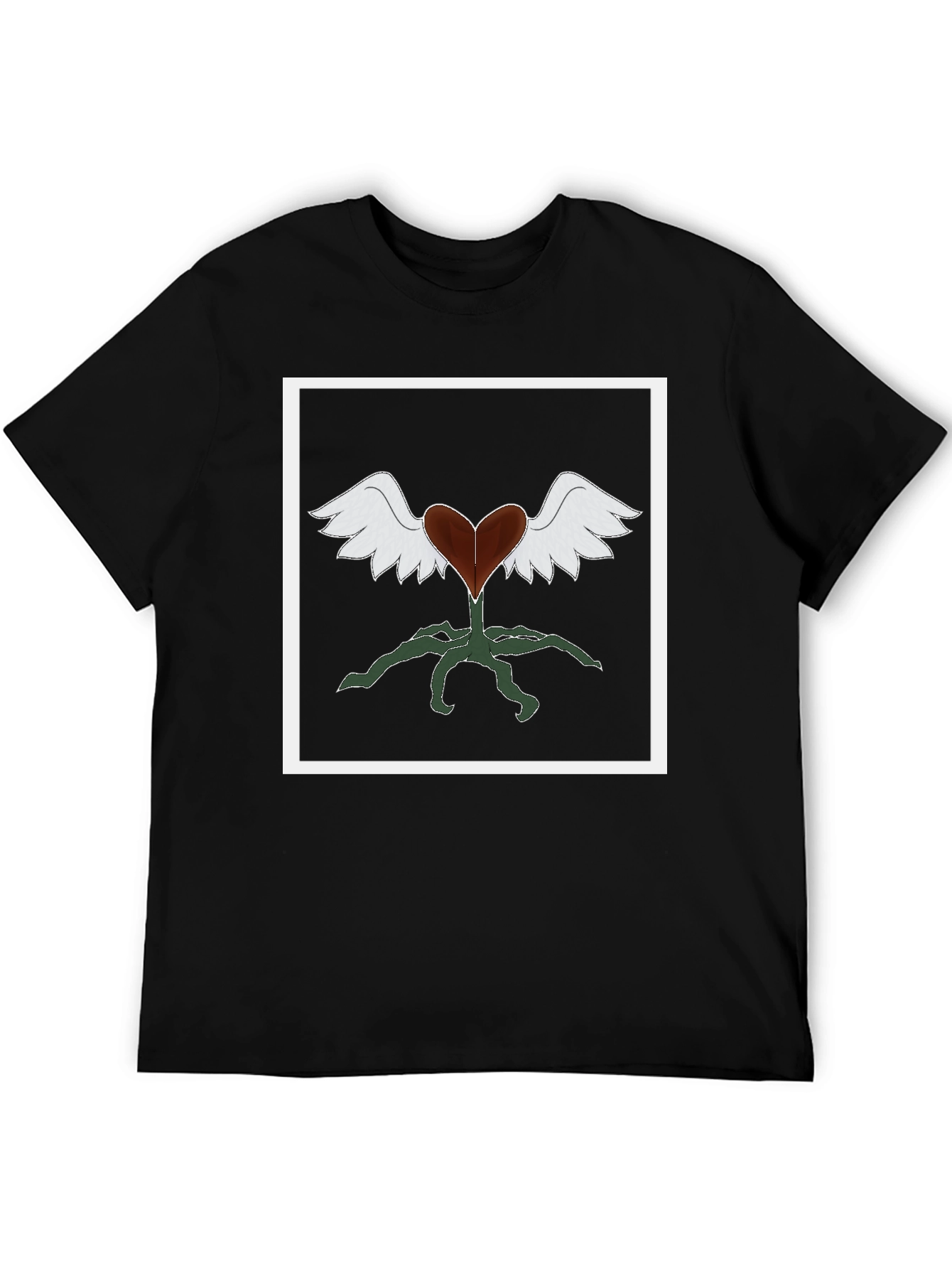 Heart with Wings Graphic Tee - Black