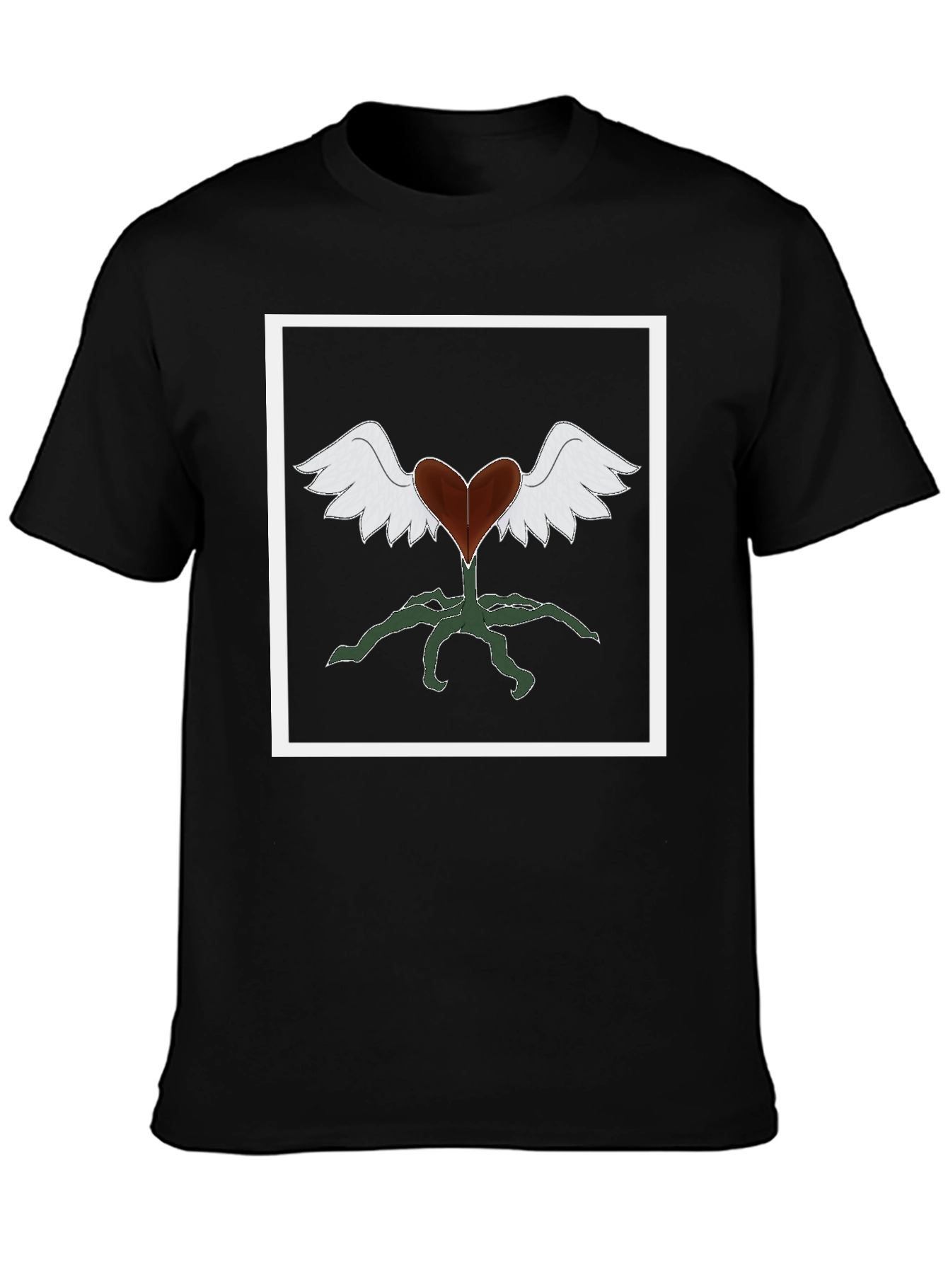 Heart with Wings Graphic Tee - Black