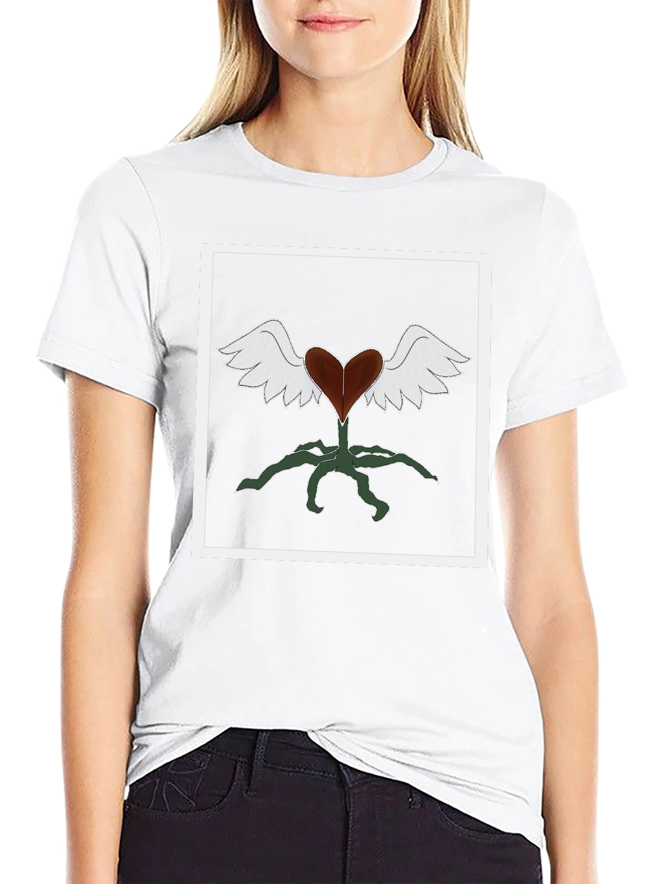 Heart with Wings Graphic Tee - Black