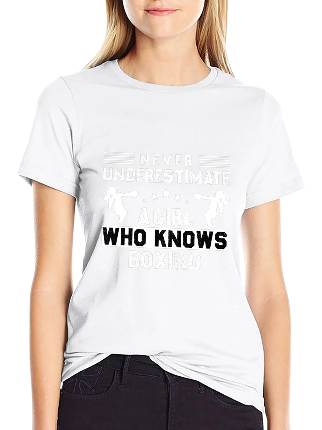 Never Underestimate A Girl Who Knows Boxing T-Shirt