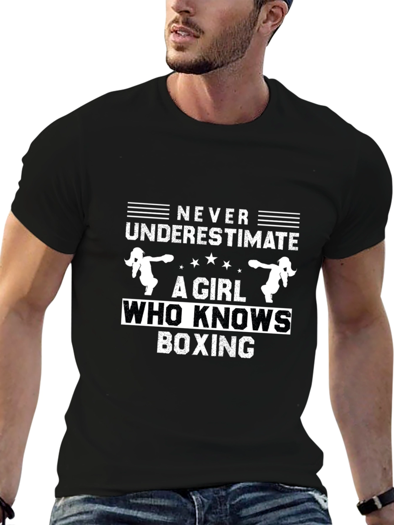Never Underestimate A Girl Who Knows Boxing T-Shirt
