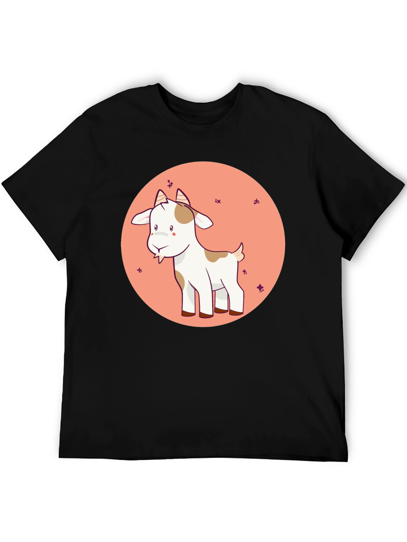 Cute Goat Graphic Tee - Black