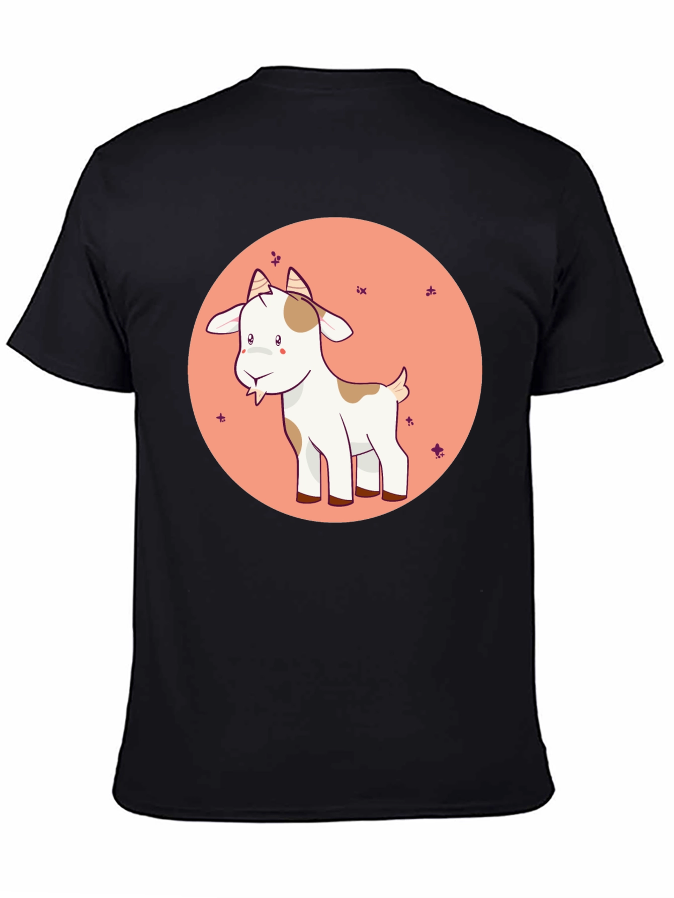 Cute Goat Graphic Tee - Black