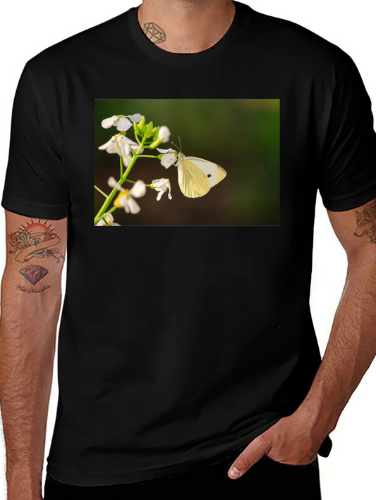 Butterfly Print Black T-Shirt
