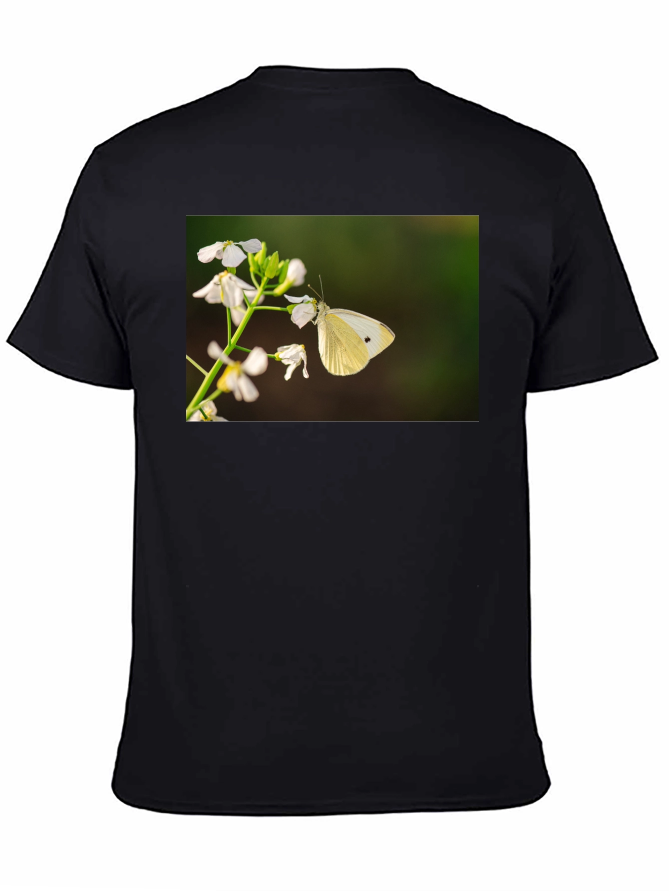 Butterfly Print Black T-Shirt