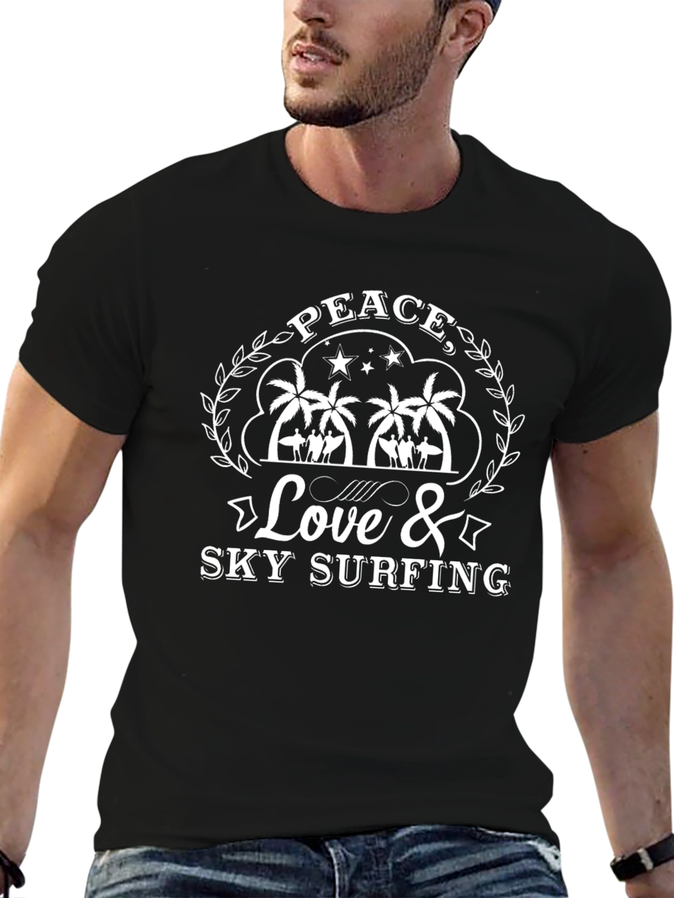 Peace Love & Sky Surfing Graphic T-Shirt