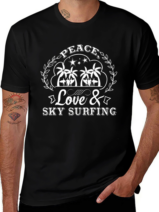 Peace Love & Sky Surfing Graphic T-Shirt