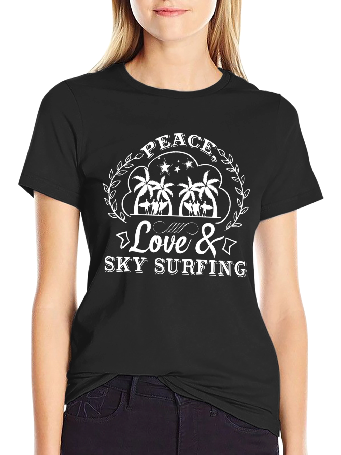 Peace Love & Sky Surfing Graphic T-Shirt