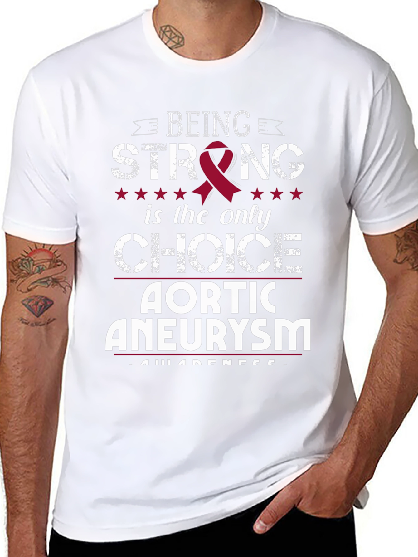 Aortic Aneurysm Awareness T-Shirt: Being Strong