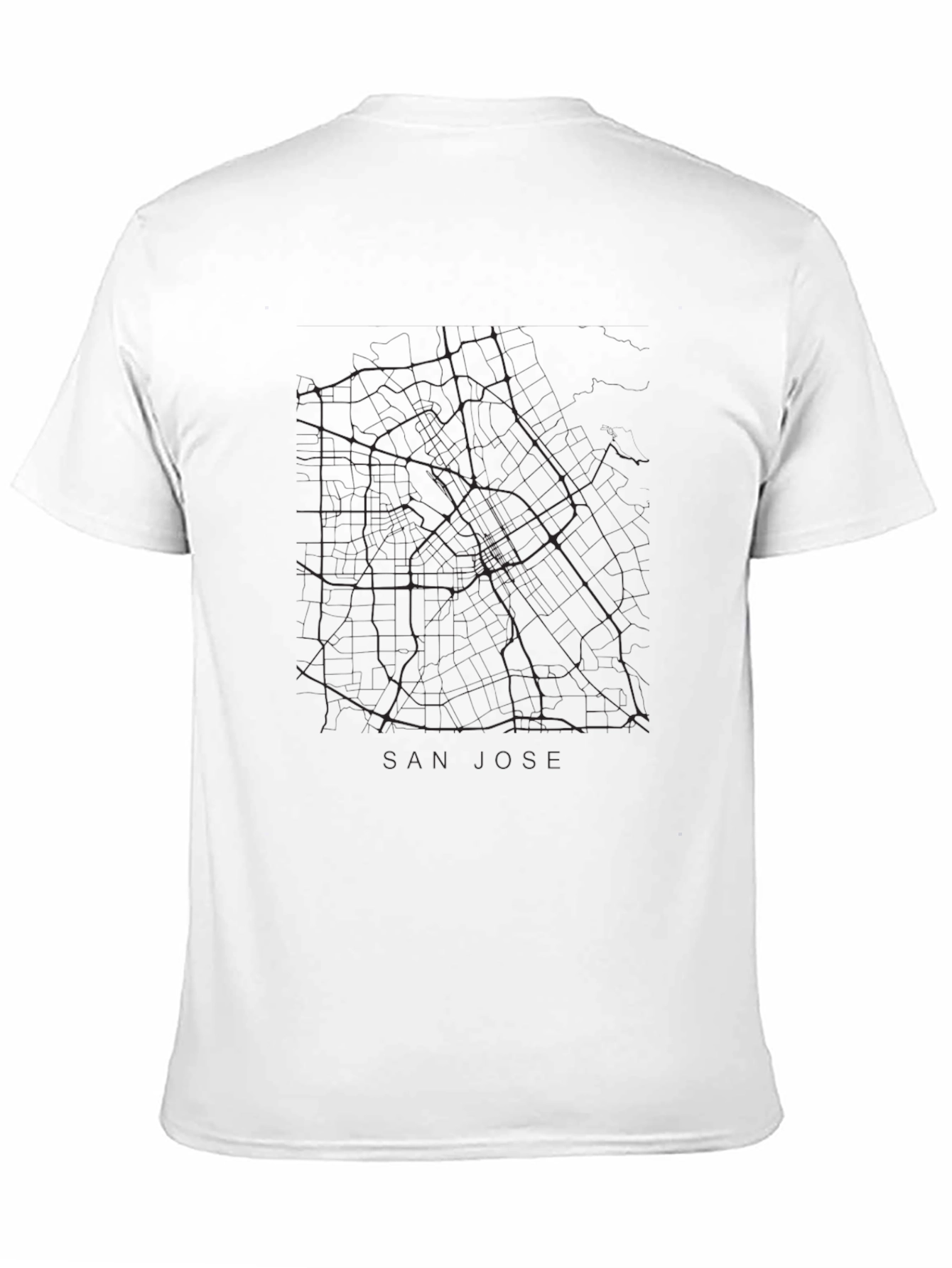 San Jose City Map T-Shirt - Black