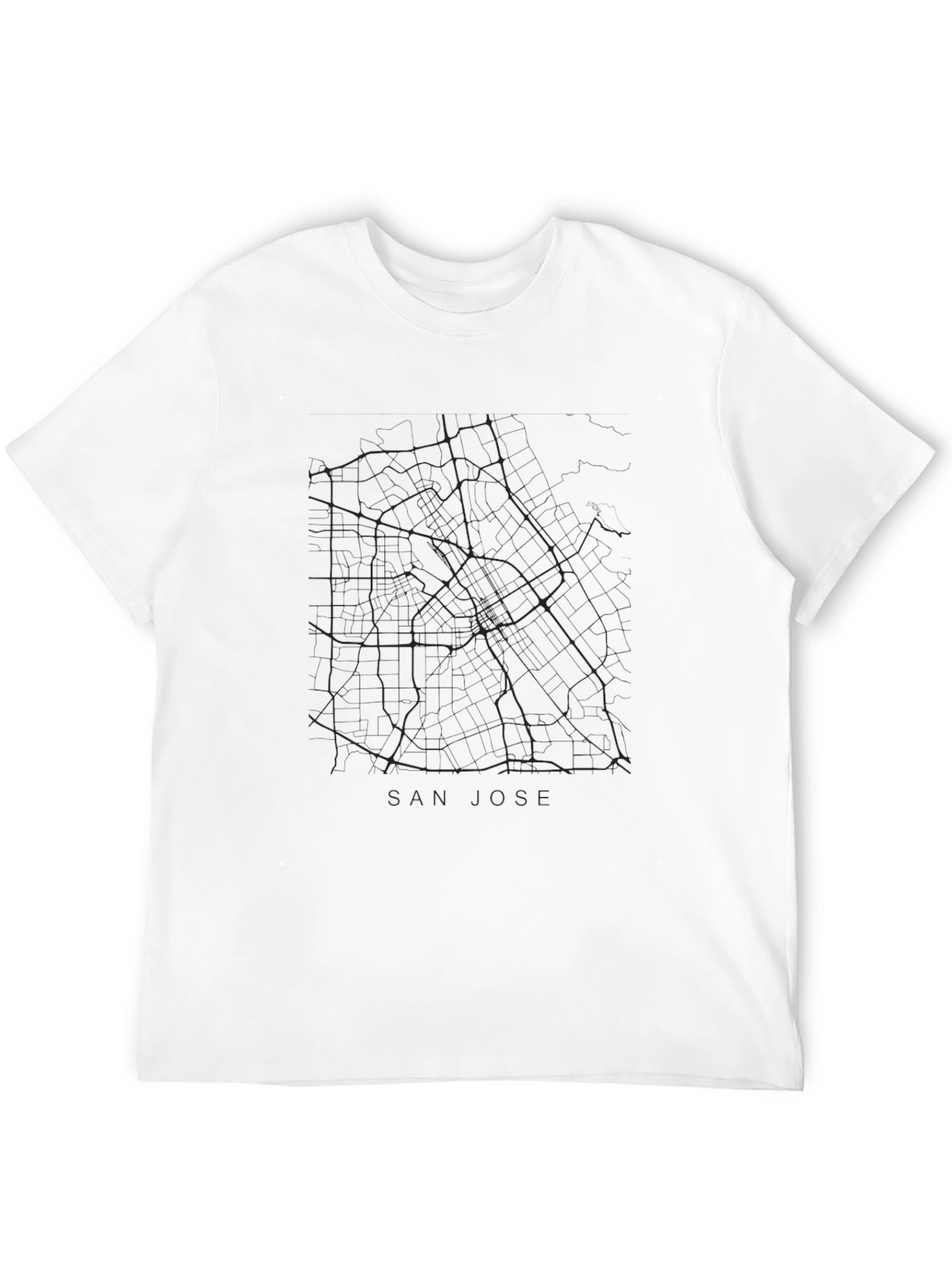 San Jose City Map T-Shirt - Black