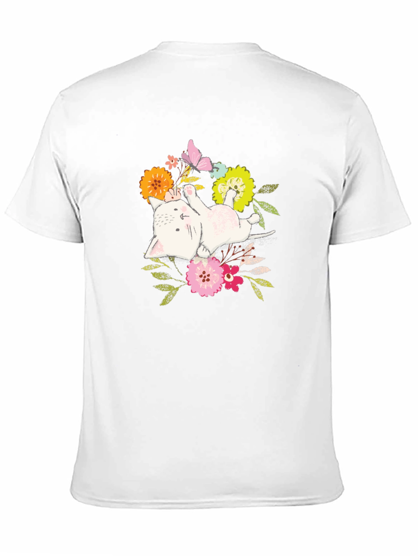 Floral Cat T-Shirt: Cute Kitten Graphic Tee