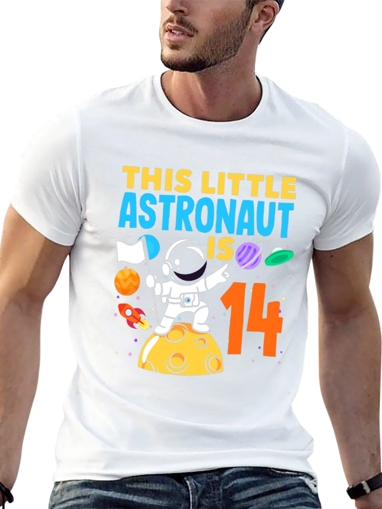 Astronaut 14th Birthday Black T-Shirt