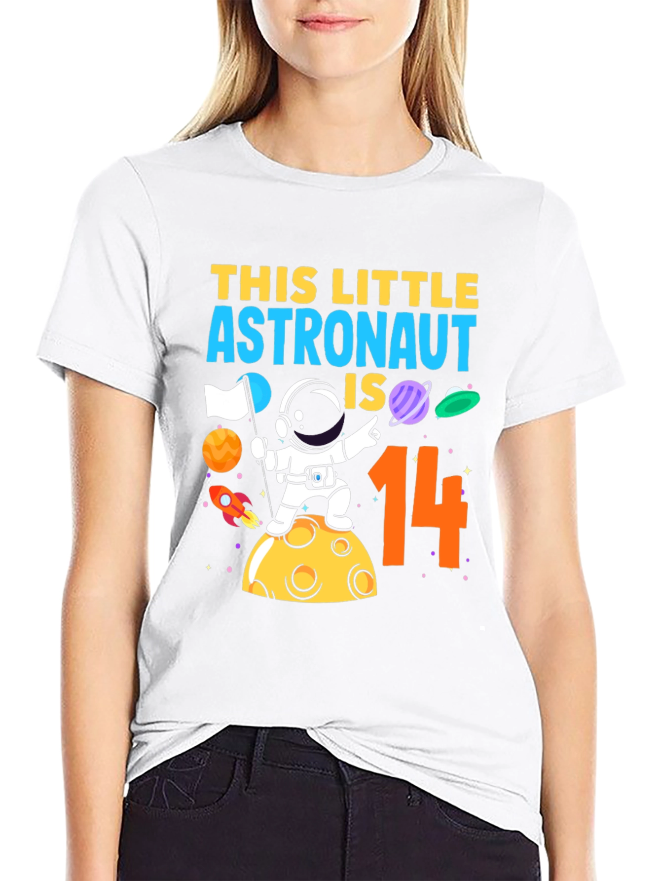Astronaut 14th Birthday Black T-Shirt