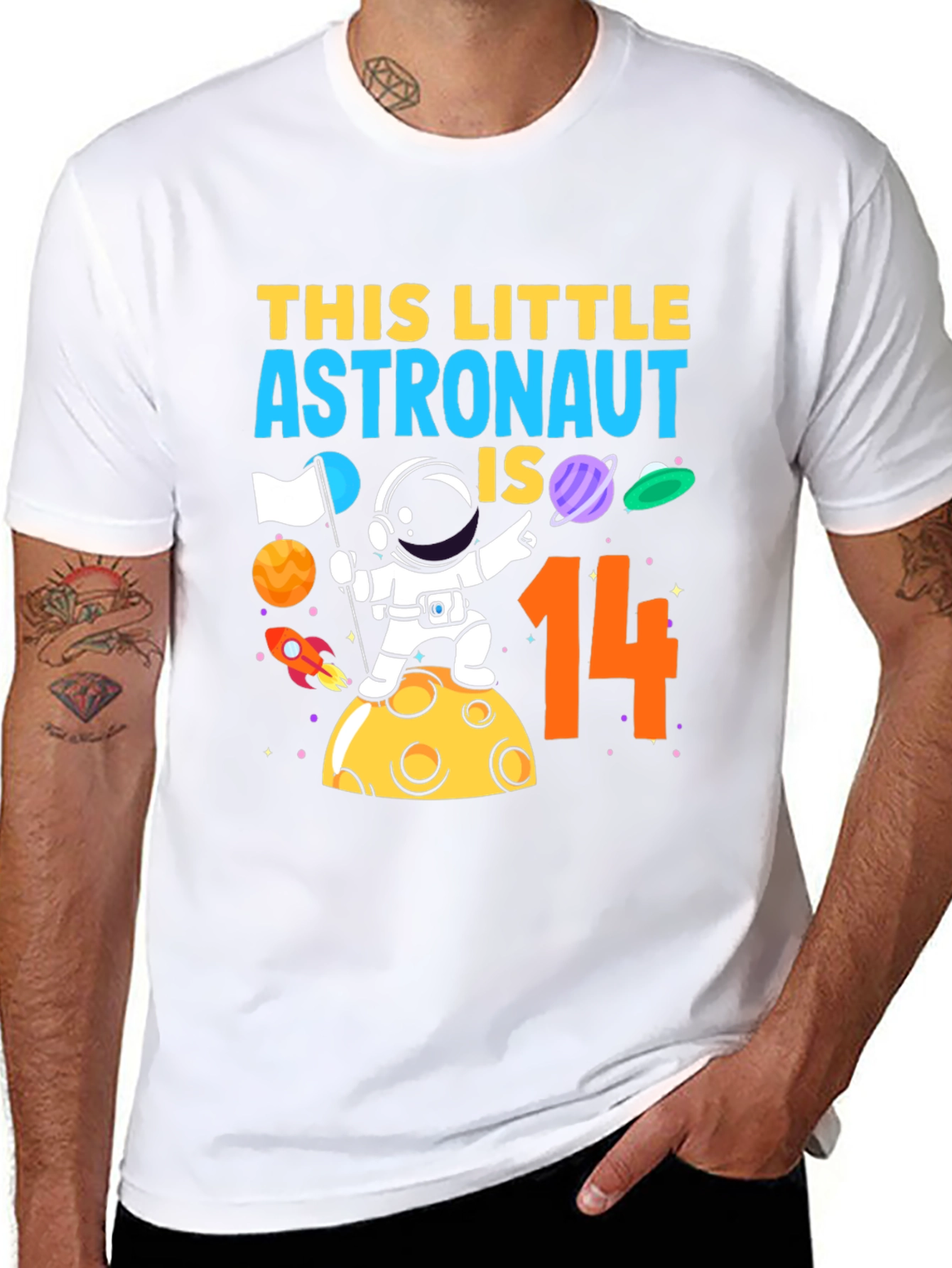 Astronaut 14th Birthday Black T-Shirt