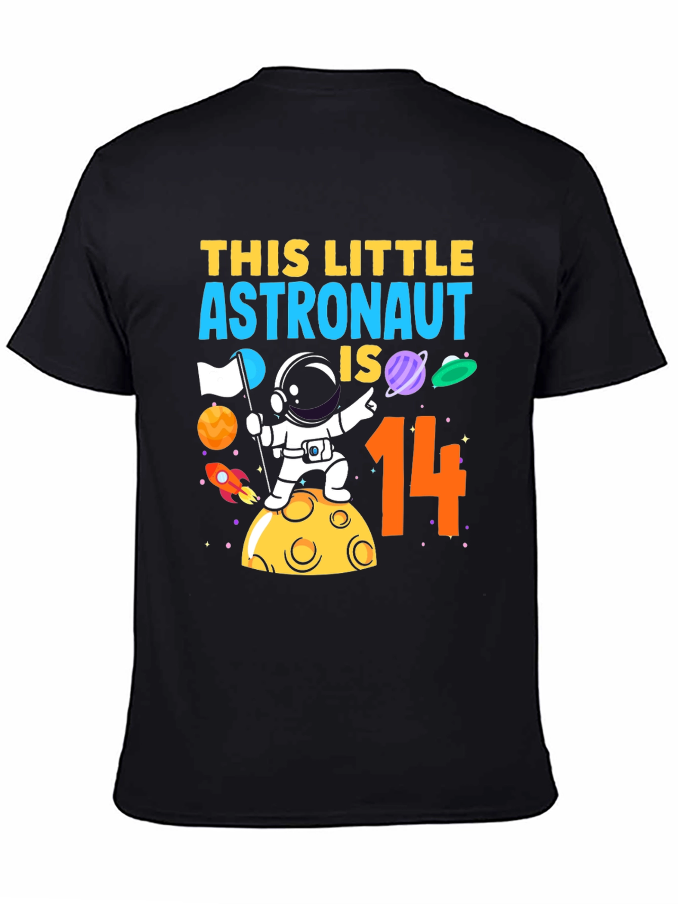 Astronaut 14th Birthday Black T-Shirt