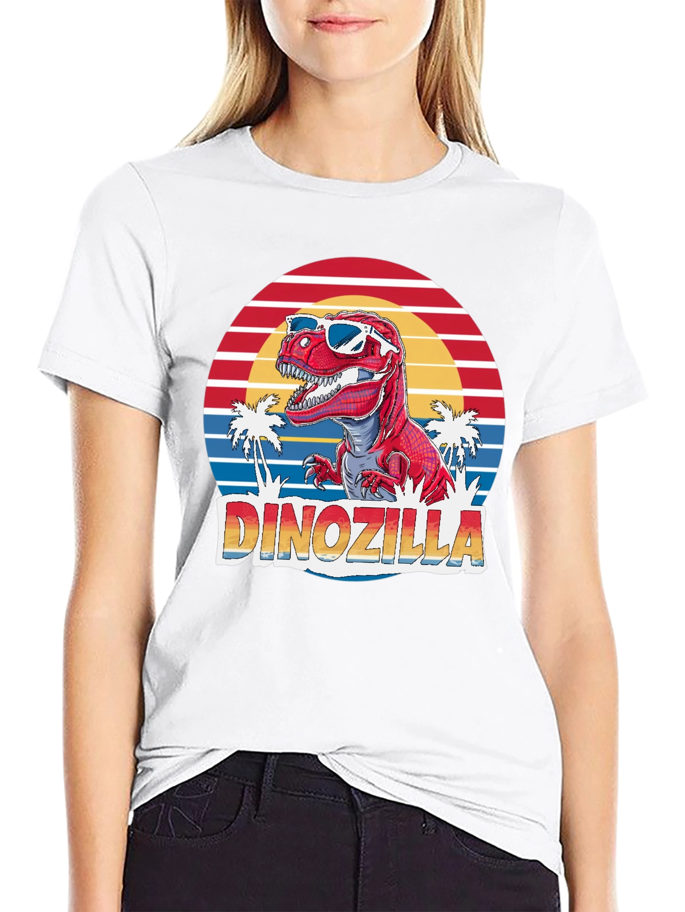 Dinozilla T-Shirt - Retro Dinosaur in Sunglasses