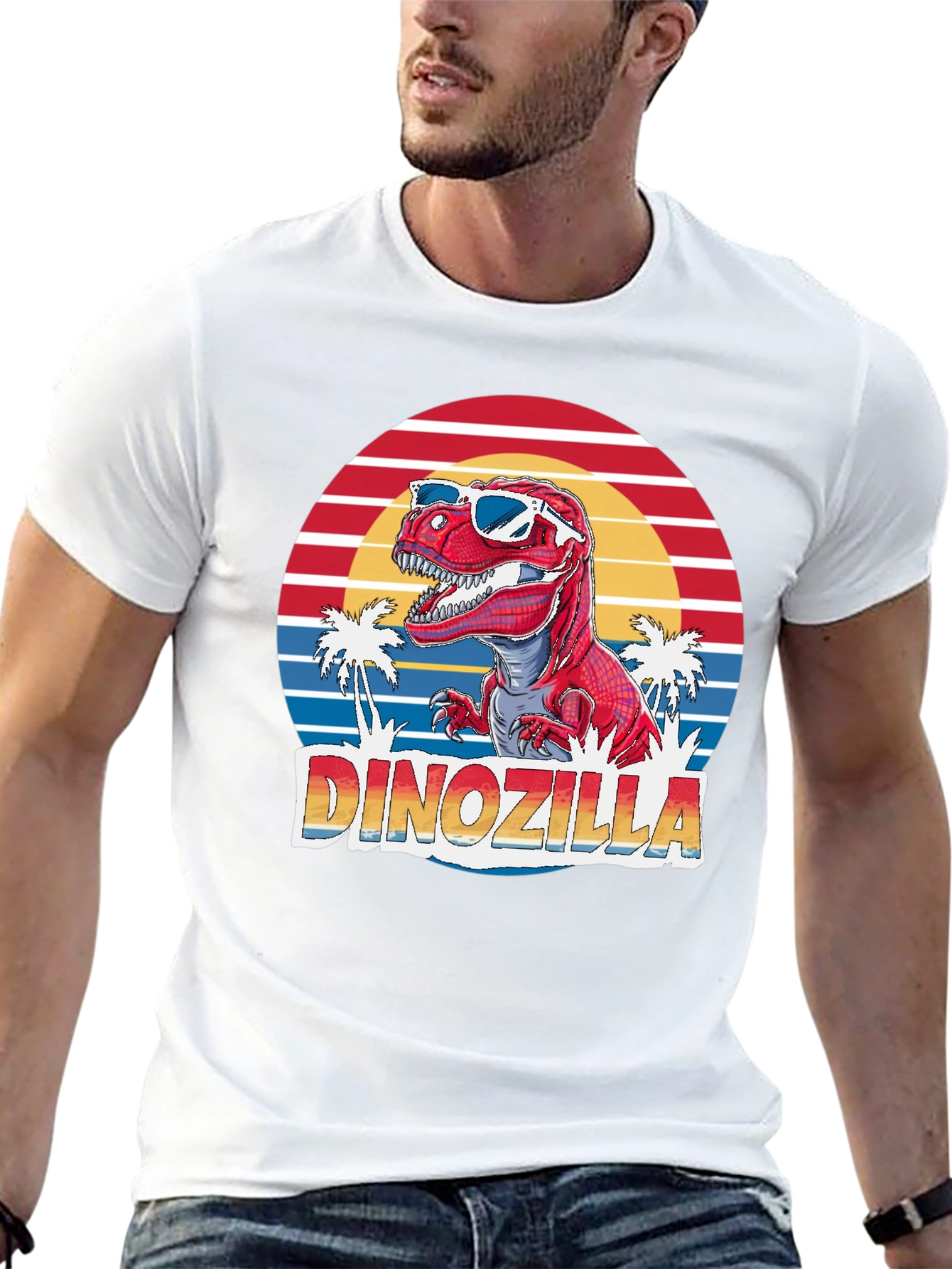 Dinozilla T-Shirt - Retro Dinosaur in Sunglasses